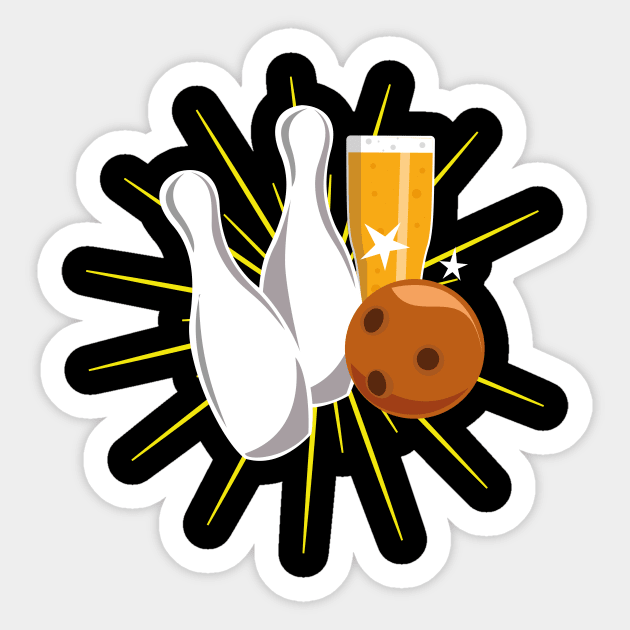 Bowling and beer design Sticker by teemey